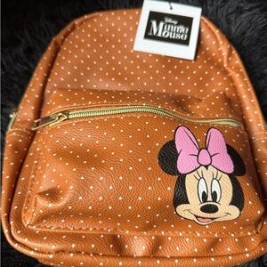 Disney Minnie Mouse Polka Dot Kids Backpack - Brown and Pink